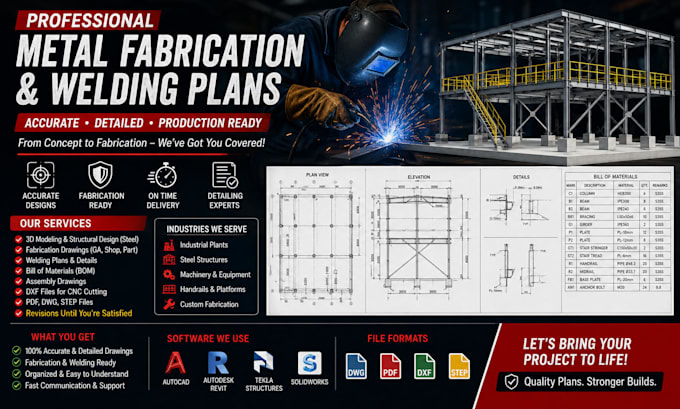 create manufacturing drawings for metal fabrication and welding