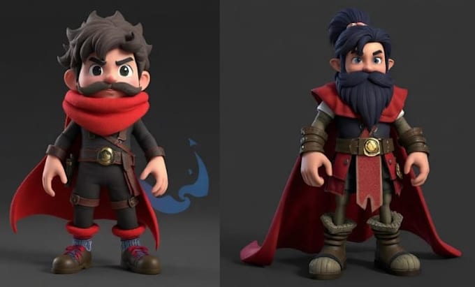 create 3d toy model, collectible figure, character toy and 3d printable model