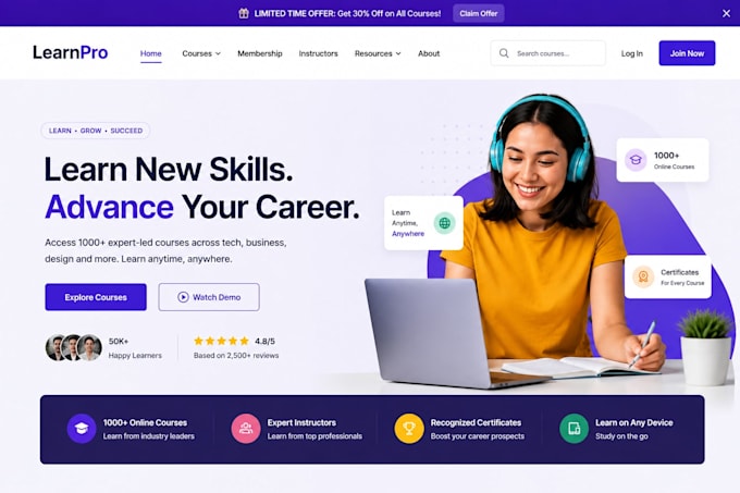 build squarespace online course website with memeber area and course setup