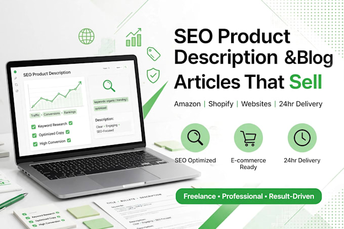 write SEO product descriptions and blog articles for you