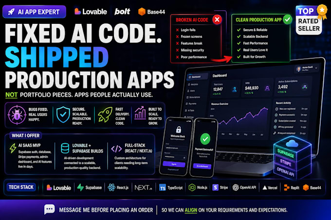 fix vibe coding app, website with ai bolt and be your claude code expert tutor