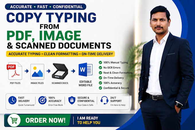 copy type PDF, image and scanned documents