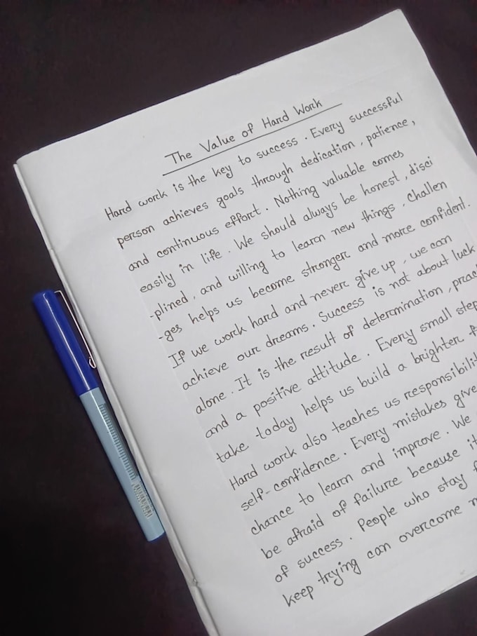 provide neat and clean handwriting