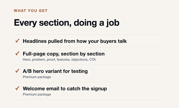 write conversion focused landing page copy for b2b saas and healthcare