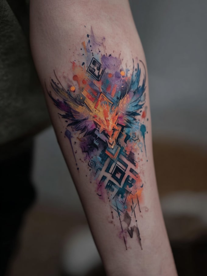 draw trash polka tattoo design