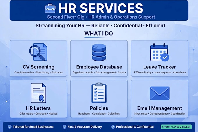 be your HR and admin virtual assistant