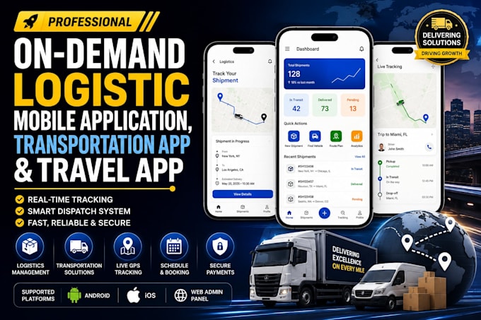 build on demand logistic mobile application, transportation app and travel app