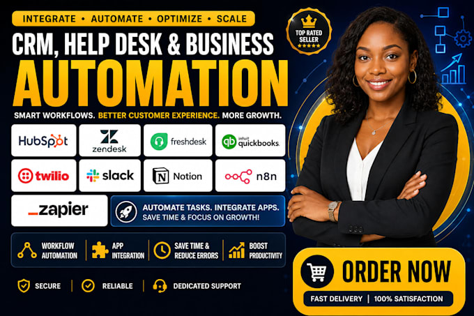 hubspot zendesk freshdesk quickbooks twilio slack notion n8n zapier automation