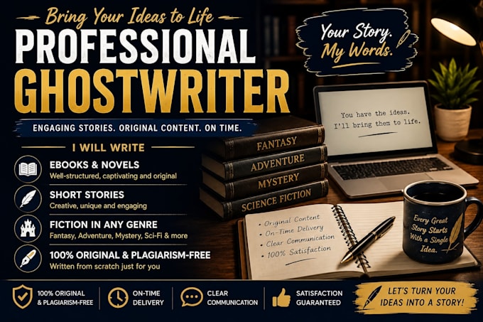 write a captivating ebook or ghostwrite your fiction story