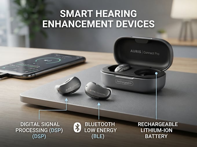 design smart hearing enhancement devices with dsp ble and rechargeable battery