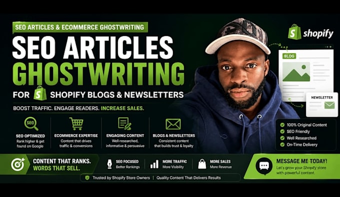 do seo articles ecommerce ghostwriting for shopify blogs and newsletters