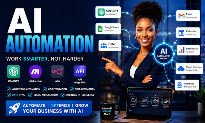 build chatgpt ai automation make com n8n workflow API integration and automation