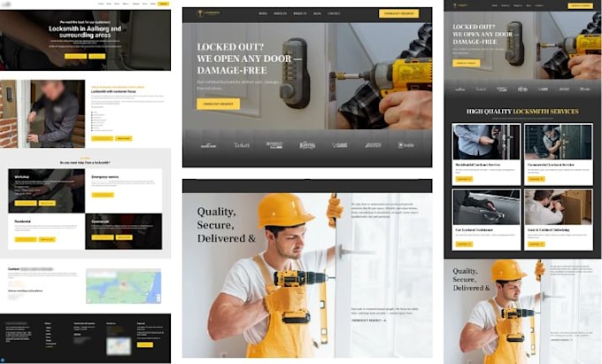 build handyman website construction locksmith website or landing page