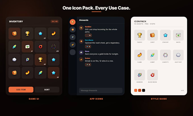 make matching ai icon sets for games apps and UI kits