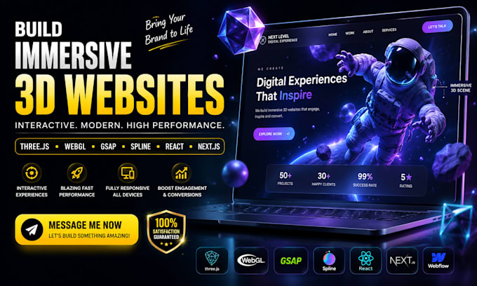 build 3d animated interactive website threejs webgl gsap spline scroll animation