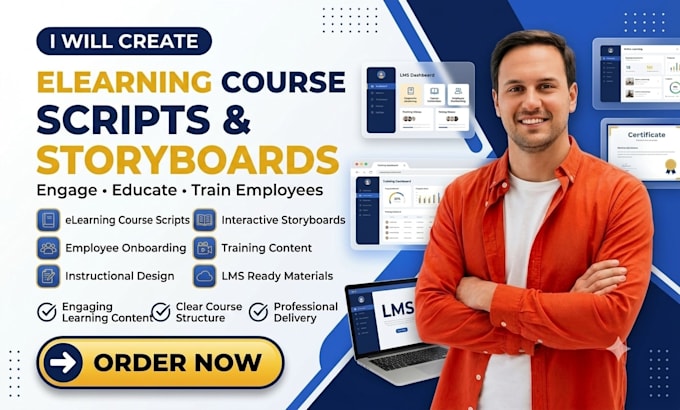 create engaging elearning and employee onboarding course scripts and storyboards