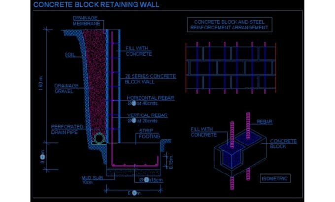 design retaining wall with structural calculations