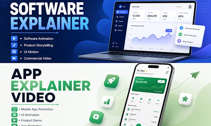 create a professional mobile app explainer video with UI animated motion graphic