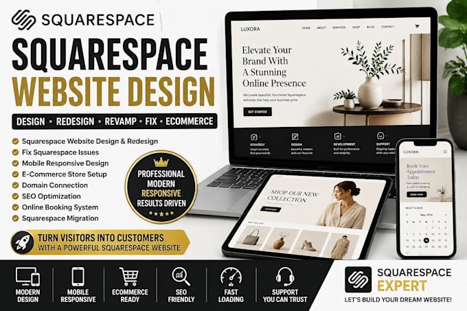 design, redesign or fix your squarespace website