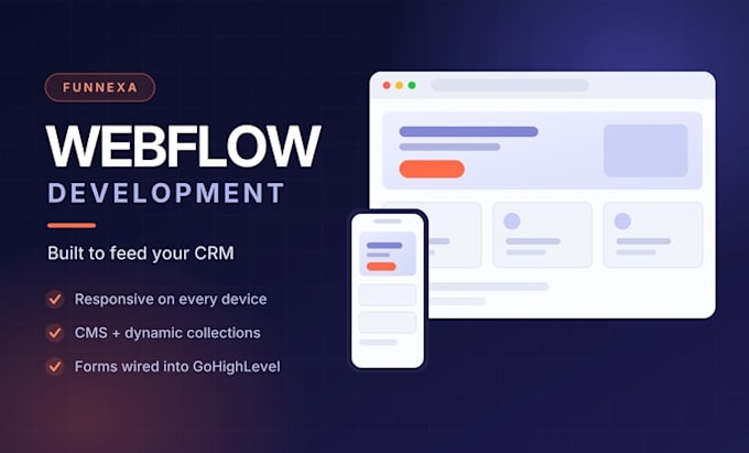 design, develop a responsive webflow website, figma to webflow, CRM integration