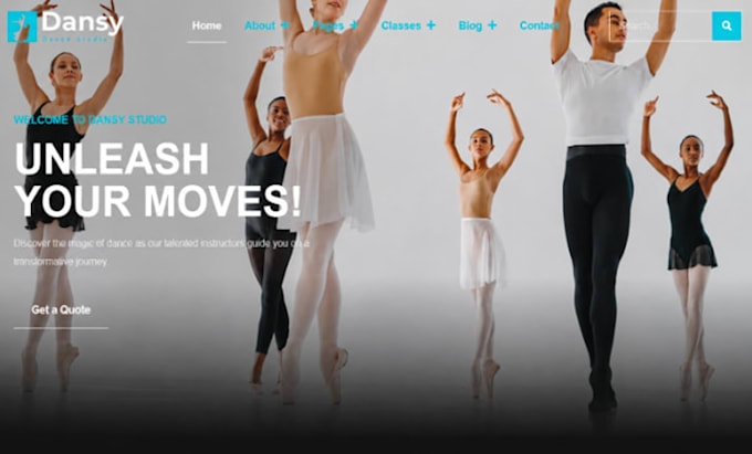 design wix dance studio website choreography ballet dance performing art website