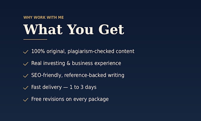 write financial articles or blog content