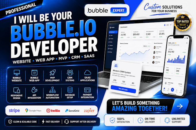 make bubble website bubble app bubble mvp bubble crm bubble io developer
