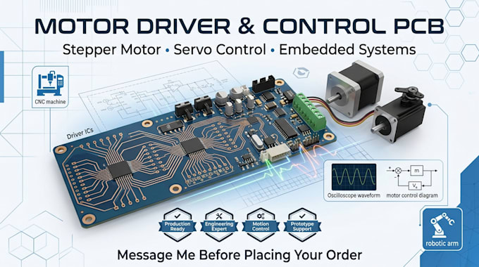 design motor driver stepper control servo control pcb and embedded circuits