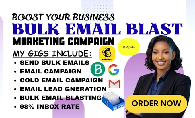 do bulk email marketing, email blast, cold email campaign and SMTP setup