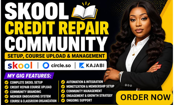 setup skool credit repair community online course skool manager expert