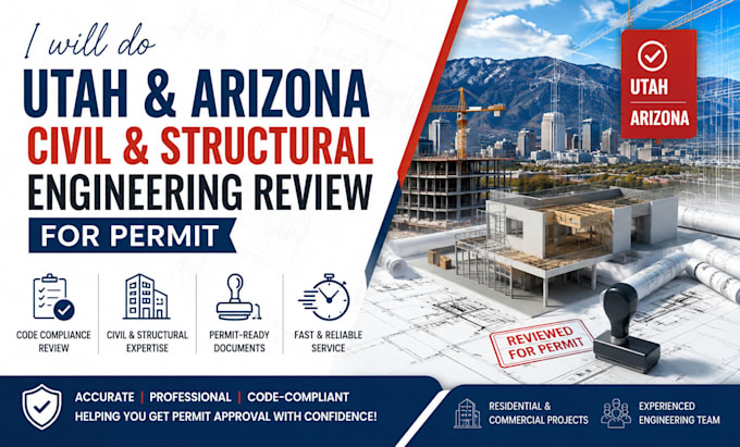 do utah and arizona civil and structural engineering review for permit
