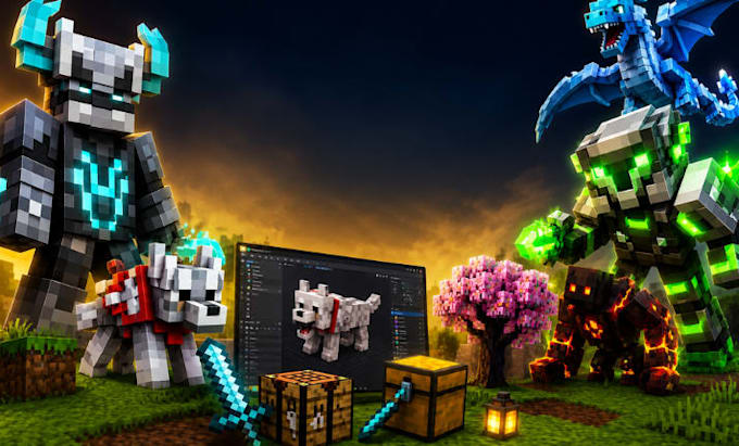 create custom minecraft blockbench 3d models and mobs
