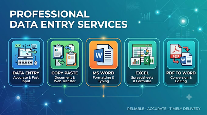 do accurate data entry and ms word typing