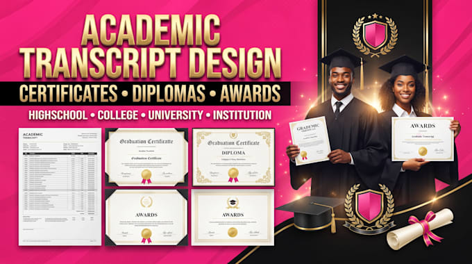 design pro award certificate diploma highschool transcript college transcript