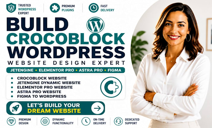 build crocoblock wordpress website with elementor pro jetengine astr pro