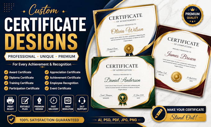 create professional certificate design