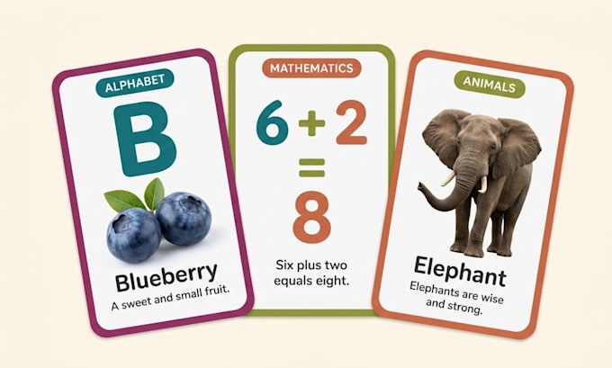 design custom flash cards, educational cards and learning card games