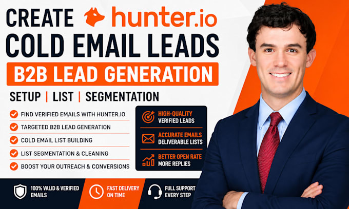 create hunter io cold email leads b2b lead generation setup list segmentation
