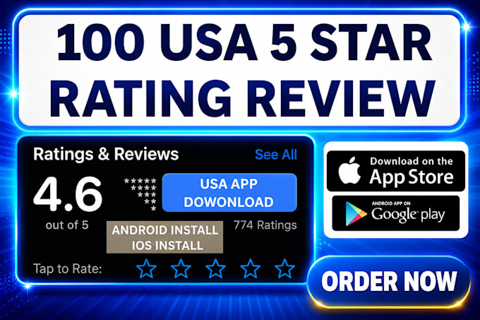 do USA 1000 mobile app install, ios android app rating review, app game testing