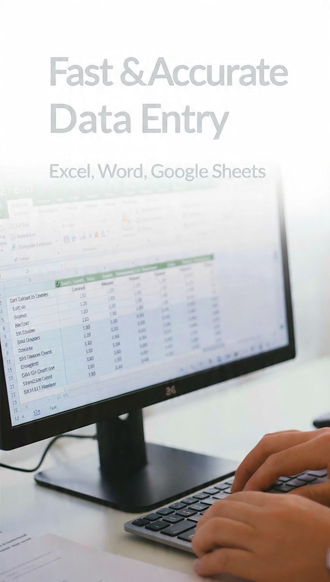do accurate data entry, excel copy paste and fast typing