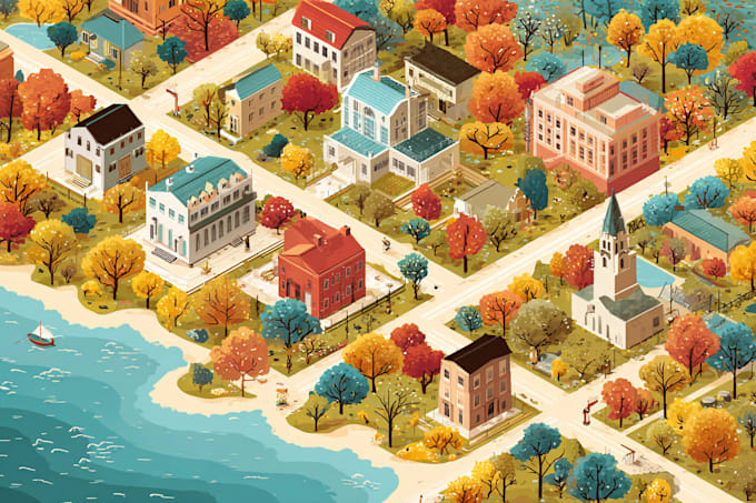 illustrate a creative vector map