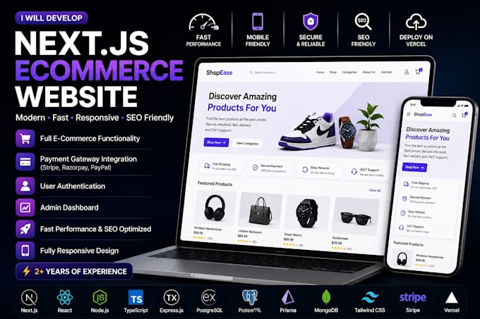 build a professional nextjs ecommerce website