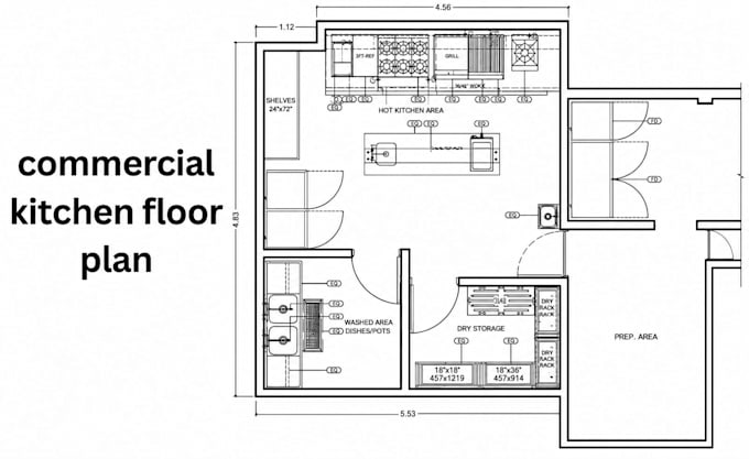 design restaurant floor plan, commercial kitchen, seating layout, and 3d render
