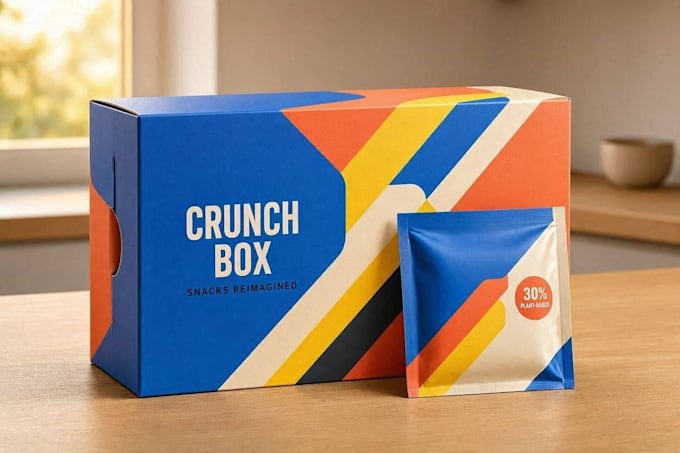 design creative box, pouch and label packaging design
