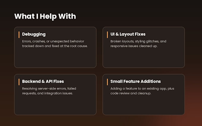 fix bugs and add features to your existing web app