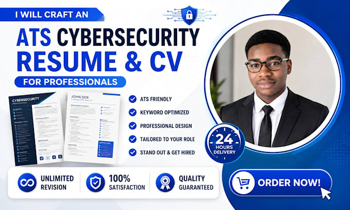 write an ats cybersecurity resume and CV for professionals