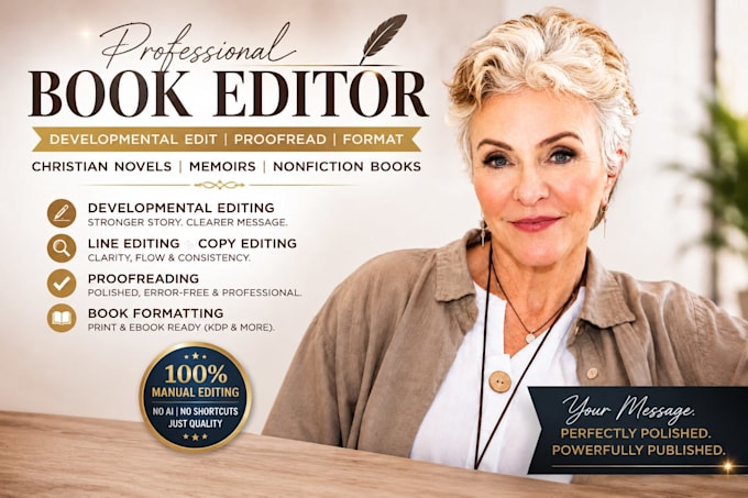 developmental edit, format, proofread christian novel, memoir book editor