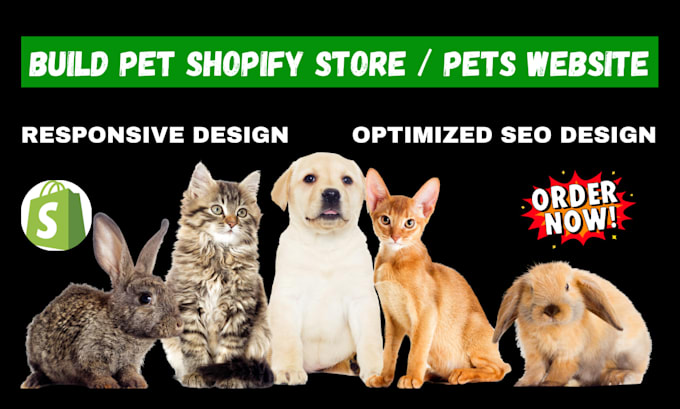 build pet shopify store and pets website