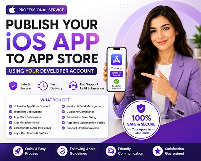 publish your ios app to app store using my developer account