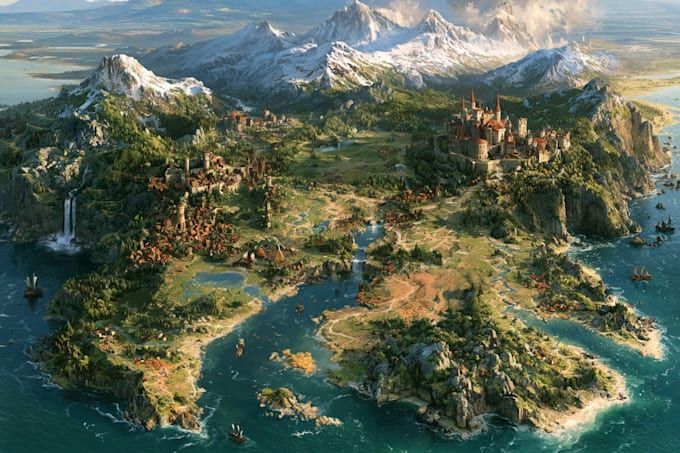 amazing fantasy map or cartography